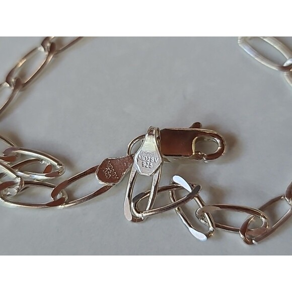 925 Sterling Silver Link Chain Bracelet Vintage - Picture 7 of 10